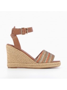 sandales talons compensés vanessa wu sd1902 orange de cote