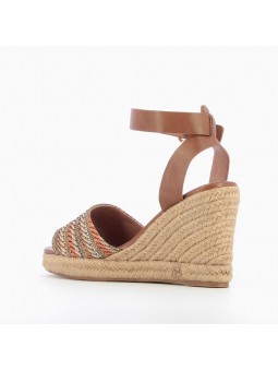 sandales talons compensés vanessa wu sd1902 orange vue 3/4 arriere