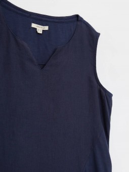 détail encolure robe marina navy 430927 white stufff lesneven