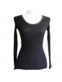 t shirt laine et soie Amelie artimaglia madiava noir