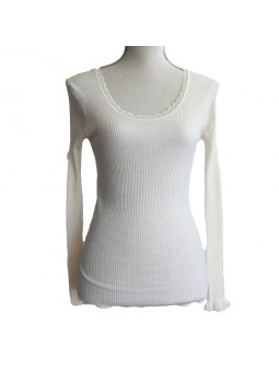 t shirt laine et soie Amelie artimaglia madiava ivoire