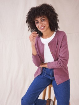 CARDIGAN LULU MAUVE WHITE...