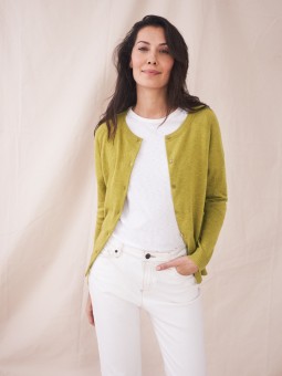 CARDIGAN LULU JAUNE WHITE...
