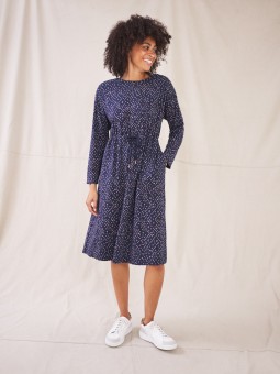 ROBE POPY JERSEY NAVY WHITE...