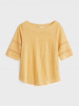T SHIRT ROBIN LINEN JAUNE...
