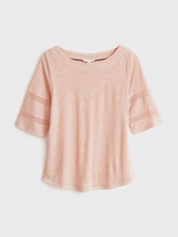 T SHIRT ROBIN LINEN ROSE...
