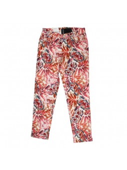 vue avant pantalon Stark body perfect vert fleuri rouge