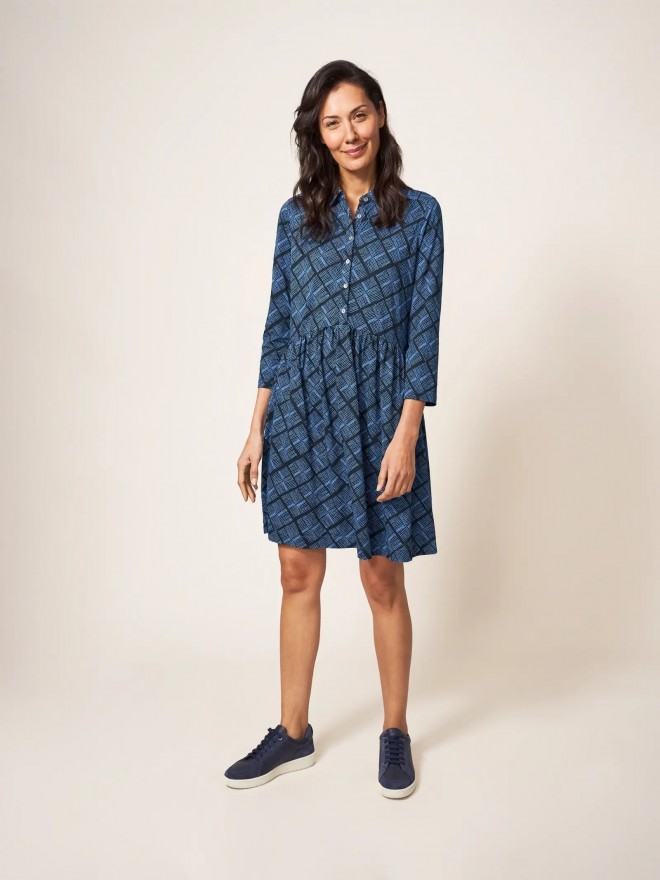 Robe Everly Texturée Rose/blanc Avec Nœud - Taille M, Occasion Excellent état, Sans Manches
