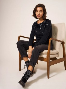 PULL ROXY SEQUIN NOIR