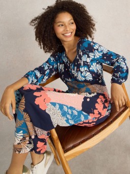 ROBE MEGAN NAVY 05 WHITE STUFF