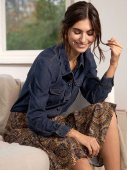 chemise jean foncé soya 16873  portée