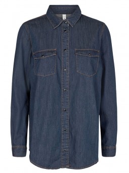 chemise jean foncé soya 16873 vue de face