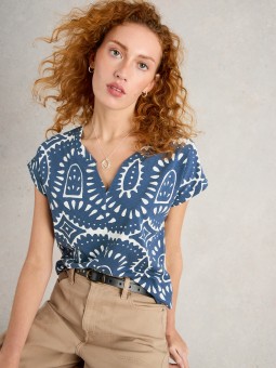 T SHIRT NELLY NOTCH MARINE...