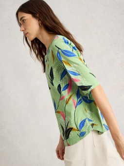 T SHIRT WEAVER VERT WHITE...