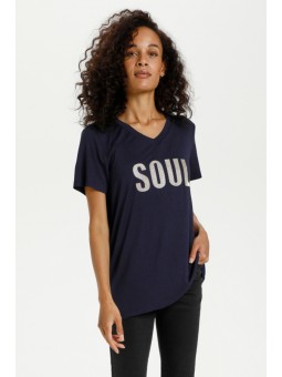 t shirt soul kaffe noir de face