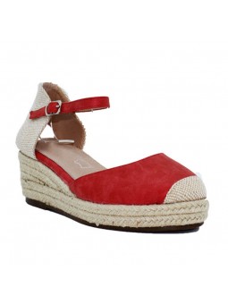 sandales compensées mila rouge