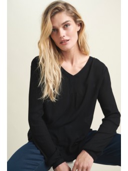 tunique amber kaffe noire de face protée