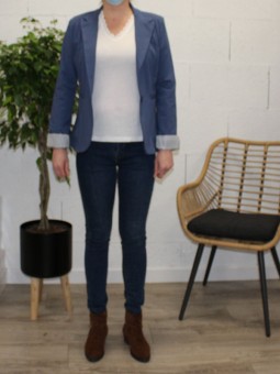 veste unie navy de face