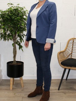 veste unie navy de coté