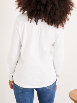 chemise manches longues jersey blanche white stuff 431510 vue de dos