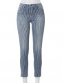 pantalon body perfect raye bleu de face