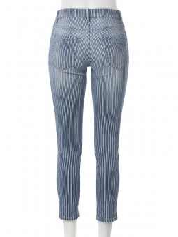 pantalon body perfect raye bleu de dos