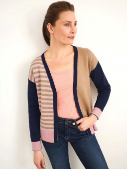 cardigan reversible white stuff 433154 de face camel