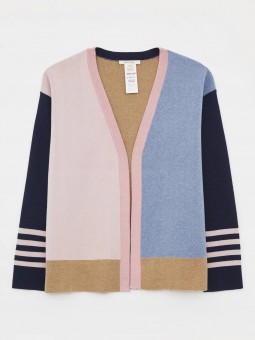 cardigan reversible white stuff 433154 vue de face bleu