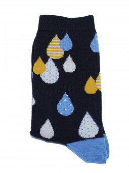 chaussettes femmes fantaisie en bambou thought mprimé goutte d'eau